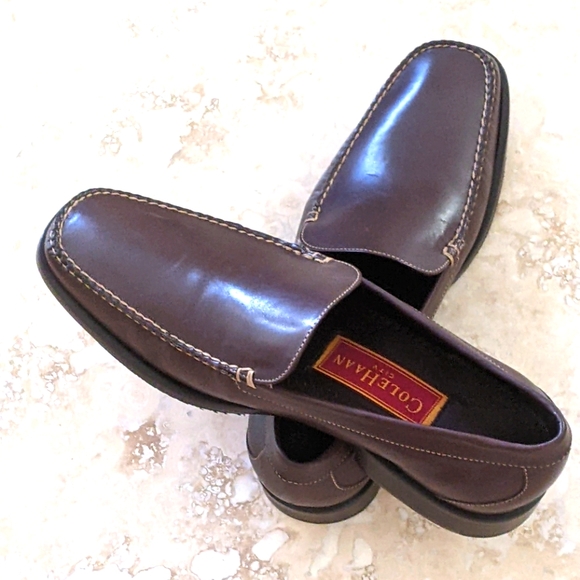NEW COLE HAAN CITY MAN SLIP-ON BROWN 🤎 LEATHER LOAFERS - Picture 1 of 12
